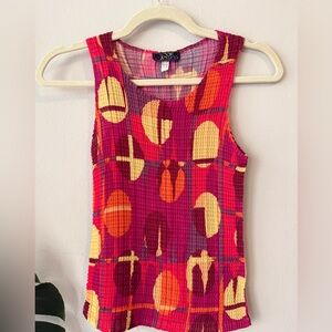 eye candy Pink, Yellow & Orange Abstract Tank Top
